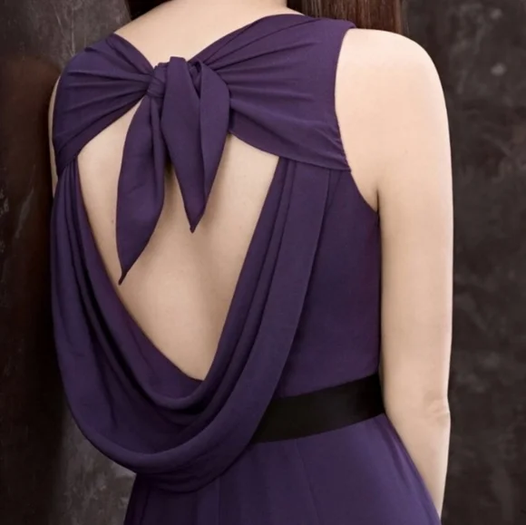 White by Vera Wang Long Mulberry Evening Gown size 0 - Picture 8 of 8